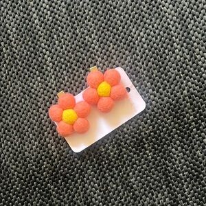 Y2K Fuzzy Flower Hair Clips | Pink + Yellow Daisy Set | Softgirl Retro Vibes